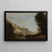El valle con jinete - Jean-Baptiste-Camille Corot — cuadro enmarcado en la pared