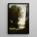 Les Deux sœurs sous les arbres au bord du lac - Jean-Baptiste-Camille Corot — framed artwork on a wall