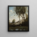 Los cazadores toscanos - Jean-Baptiste-Camille Corot — cuadro enmarcado en la pared