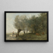 Los Sauces en la Punta de la Isla - Jean-Baptiste-Camille Corot — cuadro enmarcado en la pared
