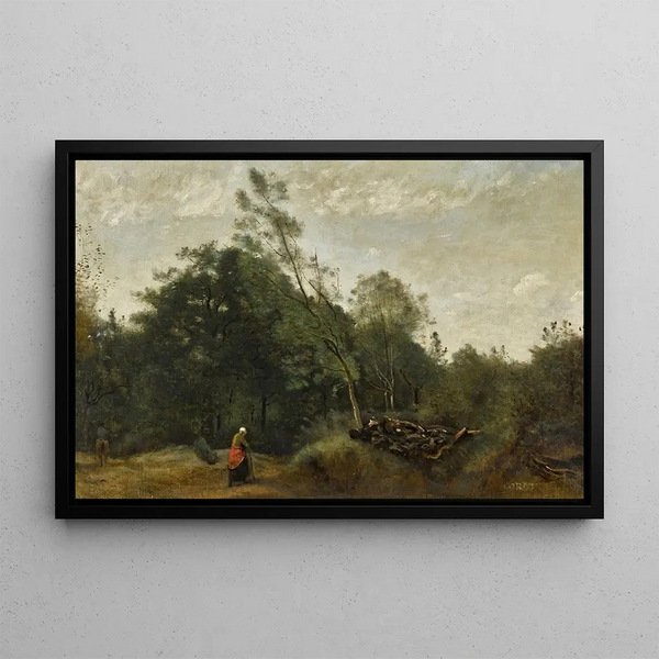 Lisière de bois en Limousin - Jean-Baptiste-Camille Corot — cuadro enmarcado en la pared