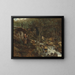 Un torrente con una cabra de pie filando - Jean-Baptiste-Camille Corot — cuadro enmarcado en la pared