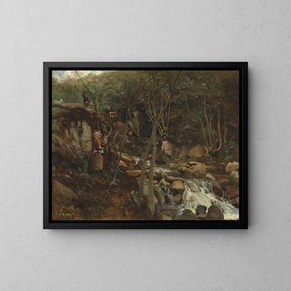 JeanBaptisteCamille Corot - Lormes  Un Torrent Avec Une Chevrire Debout Filant.webp