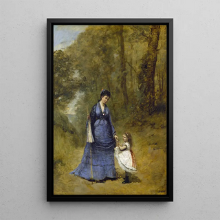 JeanBaptisteCamille Corot - Madame Stumpf and Her Daughter.webp