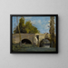 Mantes, dos arcos del puente con un jinete - Jean-Baptiste-Camille Corot — cuadro enmarcado en la pared