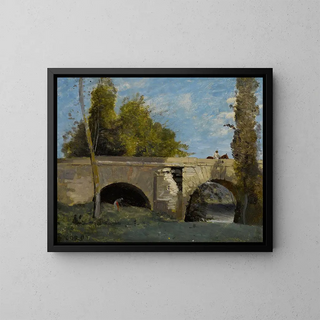 JeanBaptisteCamille Corot - Mantes Deux Arches Du Pont Avec Un Cavalier.webp