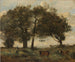 Marshy wooded areas with three cows - Jean-Baptiste-Camille Corot — artwork view