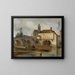 Moret-sur-Loing, el puente y la iglesia - Jean-Baptiste-Camille Corot — cuadro enmarcado en la pared