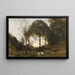 Nymphes y faunes - Jean-Baptiste-Camille Corot — cuadro enmarcado en la pared