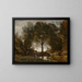 Ninfas y faunos - Jean-Baptiste-Camille Corot — cuadro enmarcado en la pared