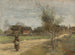 Paisaje campesino en un camino con vista a un pueblo - Jean-Baptiste-Camille Corot — vista de la obra