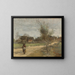 Paisaje campesino en un camino con vista a un pueblo - Jean-Baptiste-Camille Corot — cuadro enmarcado en la pared