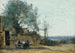 campesinos sentados a la puerta de un cabaret - Jean-Baptiste-Camille Corot — vista de la obra