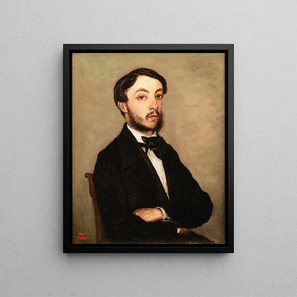 retrato de Henri Sennegon, sobrino de Corot - Jean-Baptiste-Camille Corot — cuadro enmarcado en la pared