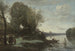 Río con una torre lejana - Jean-Baptiste-Camille Corot — vista de la obra