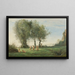 Ronde d'amours Lever du soleil - Jean-Baptiste-Camille Corot — framed artwork on a wall