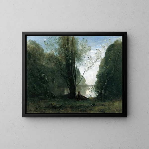 Solitude, recuerdo de Vigen Limousin - Jean-Baptiste-Camille Corot — cuadro enmarcado en la pared