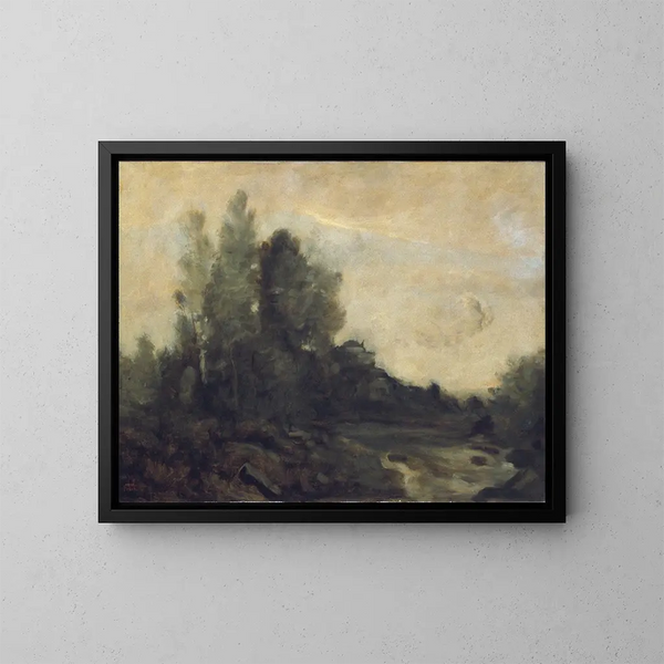 recuerdo de Ariccia - Jean-Baptiste-Camille Corot — cuadro enmarcado en la pared