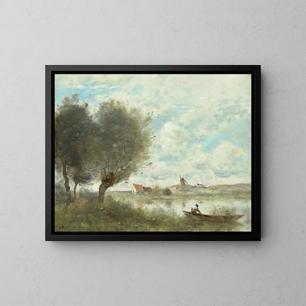 Recuerdo de Ault - Jean-Baptiste-Camille Corot — cuadro enmarcado en la pared