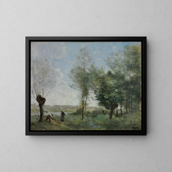 Recuerdo de Coubron - Jean-Baptiste-Camille Corot — cuadro enmarcado en la pared