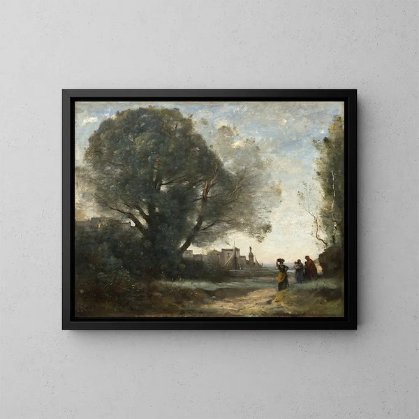 Recuerdo de Terracina - Jean-Baptiste-Camille Corot — cuadro enmarcado en la pared