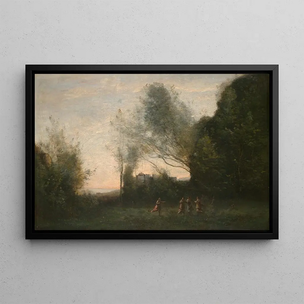 La Danse des nymphes - Jean-Baptiste-Camille Corot — cuadro enmarcado en la pared