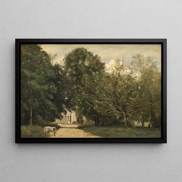 The entrance of Mr. Dubuisson's villa in Brunoy - Jean-Baptiste-Camille Corot — framed artwork on a wall