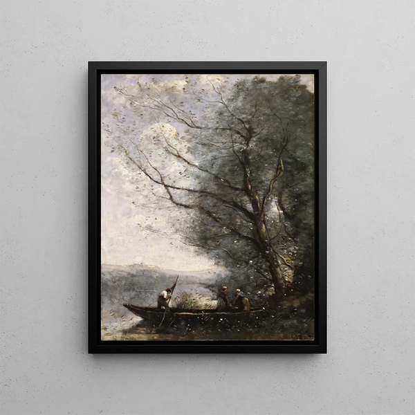 El pasador - Jean-Baptiste-Camille Corot — cuadro enmarcado en la pared