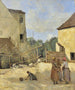 Tres campesinas conversando en un patio rústico - Jean-Baptiste-Camille Corot — vista de la obra