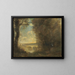 Un pescador con caña, recuerdo del puente de Mantes - Jean-Baptiste-Camille Corot — cuadro enmarcado en la pared