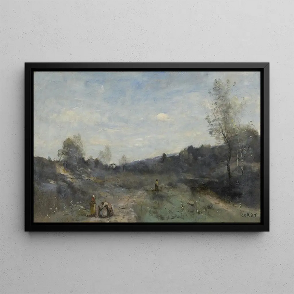 Vallons despejados - Jean-Baptiste-Camille Corot — cuadro enmarcado en la pared