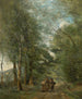 Ciudad de Avray Campesinos conversando en el camino junto al estanque - Jean-Baptiste-Camille Corot — vista de la obra