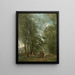 Ciudad de Avray Campesinos conversando en el camino junto al estanque - Jean-Baptiste-Camille Corot — cuadro enmarcado en la pared