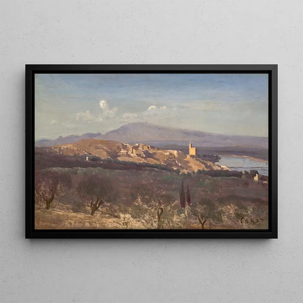 Villeneuve-lès-Avignon - Jean-Baptiste-Camille Corot — cuadro enmarcado en la pared