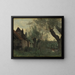 Sauces y granja en Sainte-Catherine-les-Arras - Jean-Baptiste-Camille Corot — cuadro enmarcado en la pared