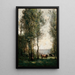 Landscape painting with cows in a clearing - Jean-Baptiste-Camille Corot — framed artwork on a wall
