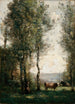 Landscape painting with cows in a clearing - Jean-Baptiste-Camille Corot — artwork view