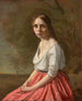 Joven mujer con falda rosa - Jean-Baptiste-Camille Corot — vista de la obra