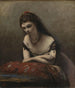 joven mujer apoyada en un cojín - Jean-Baptiste-Camille Corot — vista de la obra