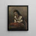 joven mujer apoyada en un cojín - Jean-Baptiste-Camille Corot — cuadro enmarcado en la pared