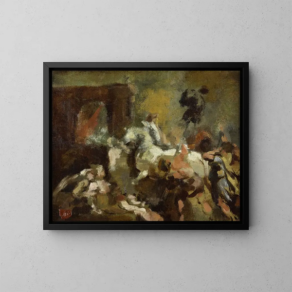 la Entrada triunfal de Enrique IV en París según Rubens - Jean-Baptiste Carpeaux — cuadro enmarcado en la pared