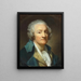 Autorretrato - Jean-Baptiste Greuze — cuadro enmarcado en la pared