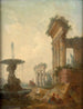 Personajes orientales en ruinas antiguas - Jean-Baptiste Hilaire — vista de la obra