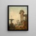 Personajes orientales en ruinas antiguas - Jean-Baptiste Hilaire — cuadro enmarcado en la pared