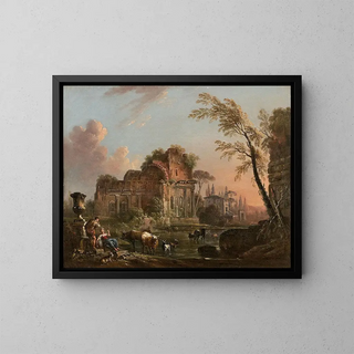 JeanBaptiste Lallemand - Bergers prs de ruines antiques dans un paysage.webp