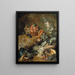 naturaleza muerta de frutas y verduras - Jean-Baptiste Oudry — cuadro enmarcado en la pared