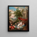 Bathing Nymphs near a Fountain, bathing in a pool - Jean-Baptiste Pater — framed artwork on a wall