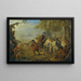 Figures in a military camp with a rider leading the troops - Jean-Baptiste Pater — framed artwork on a wall