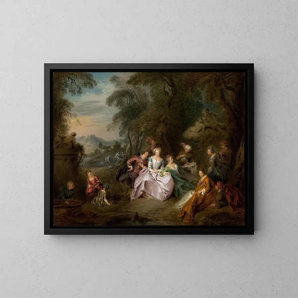 Repos dans un parc - Jean-Baptiste Pater — framed artwork on a wall