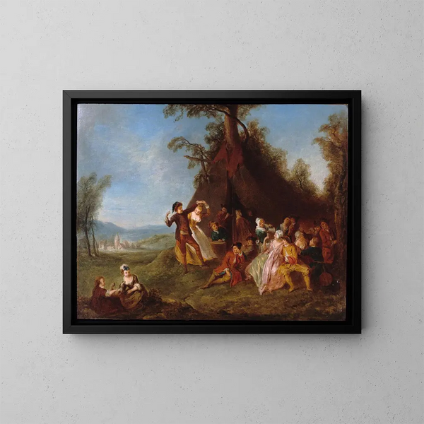 Rejouissances de soldats - Jean-Baptiste Pater — framed artwork on a wall